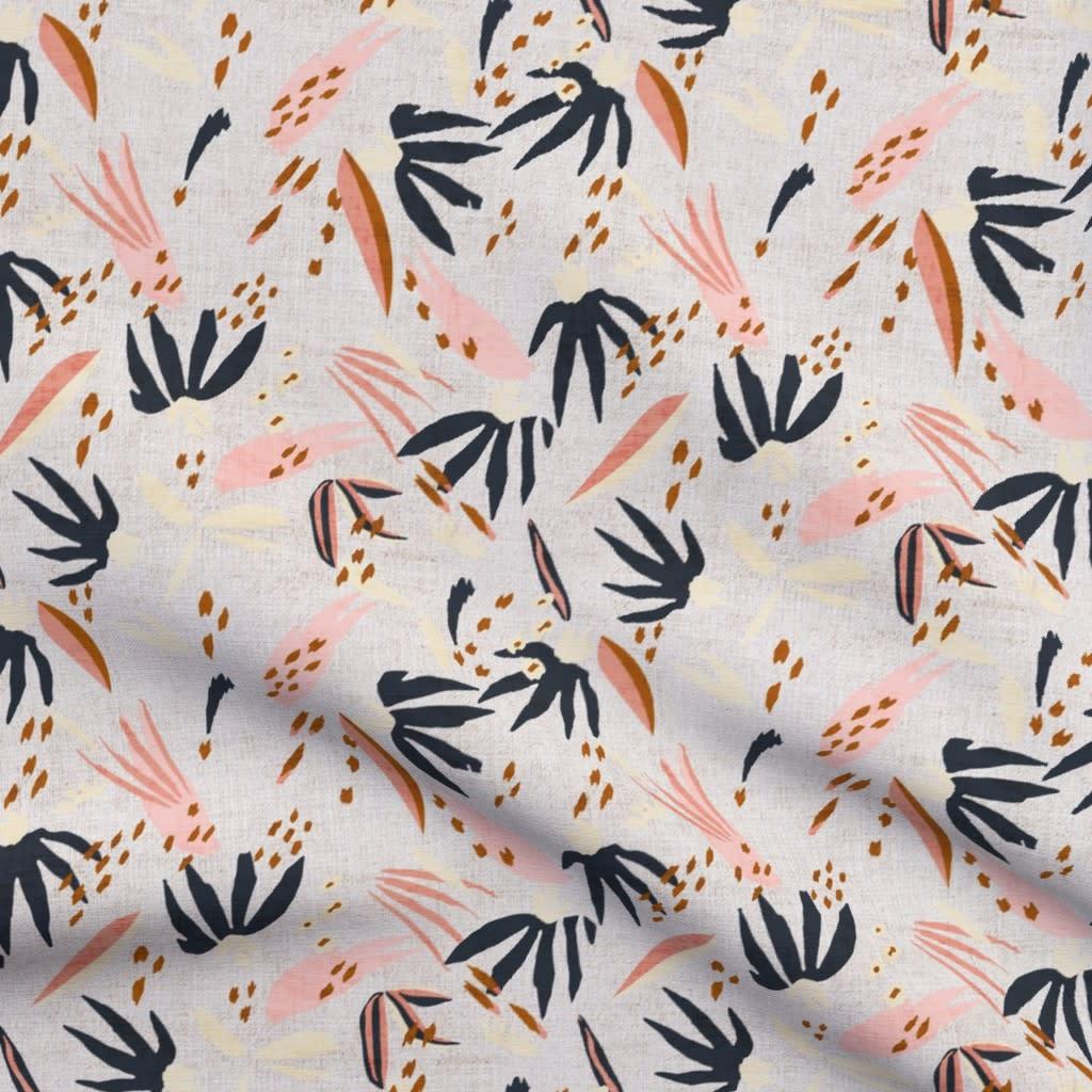 Abstract botanical printed fabric