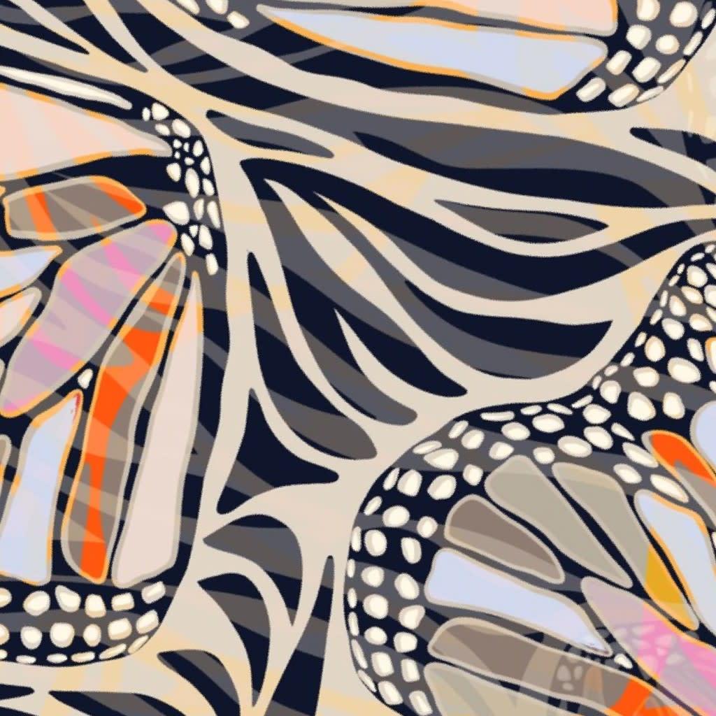 Abstract Boho Butterfly Zebra Peel and Stick  Wallpaper by dominique_vari