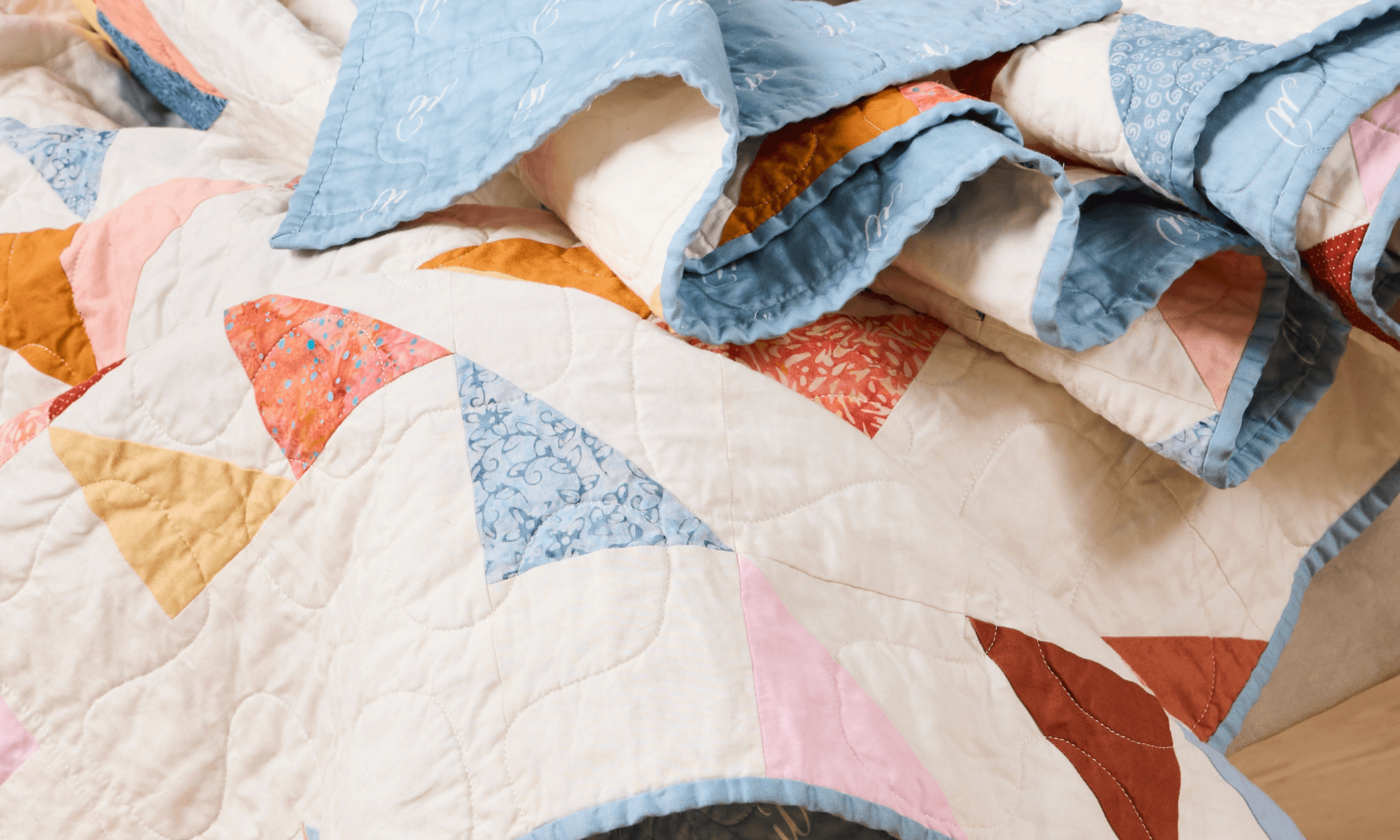 Heirloom quilt made with Wide Cotton Sateen 3.5oz fabric