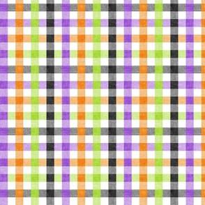 Purple orange and green plaid