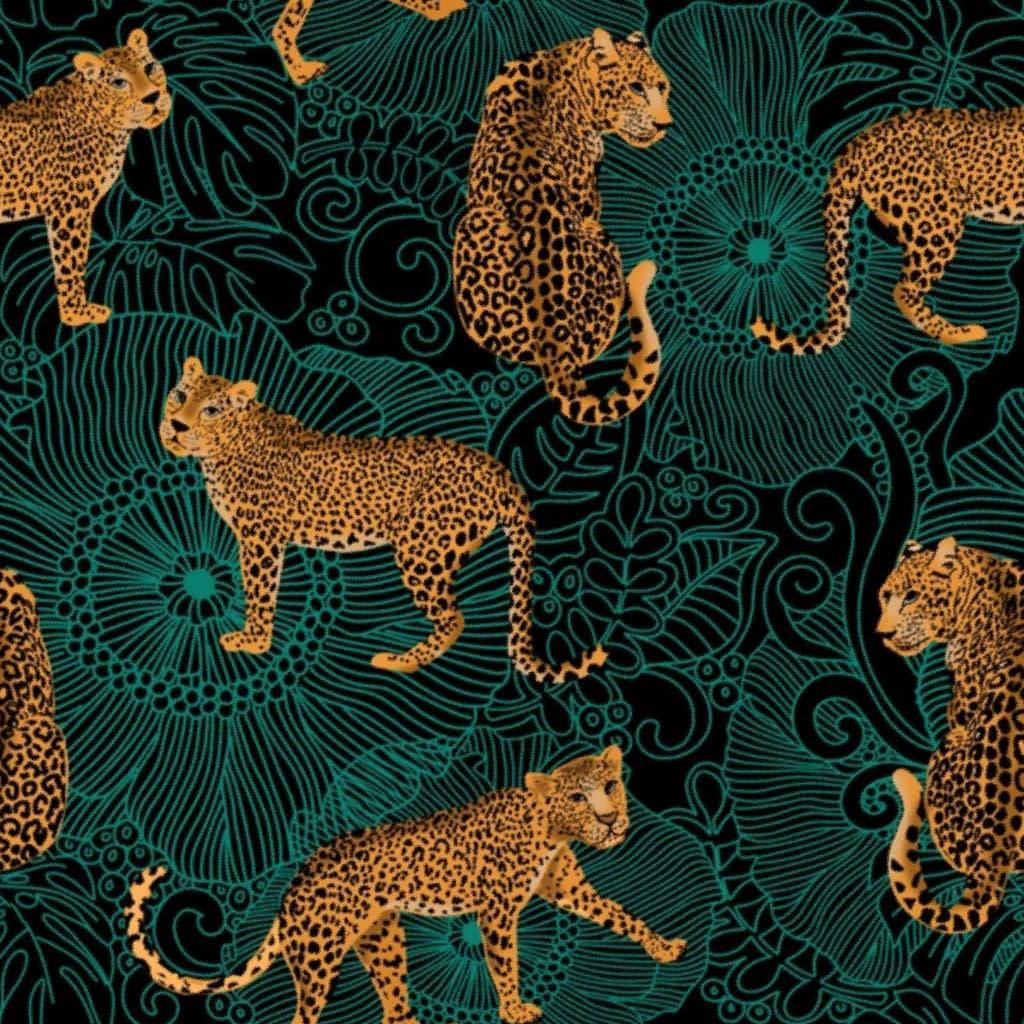 LEOPARD EXOTIC JUNGLE black Wallpaper by hnldesigns