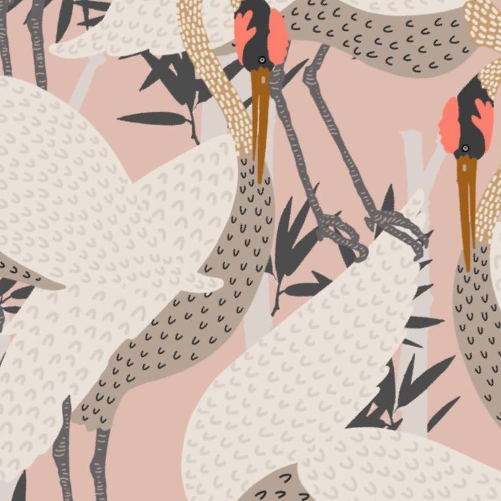 HERON PINK Peel and Stick Wallpaper by holli_zollinger