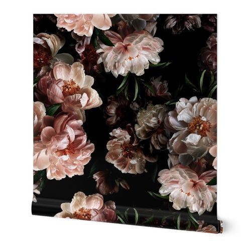 Midnight Peony Wallpaper: Peel and Stick