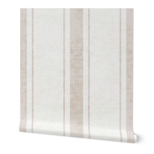 AEGEAN BOLD TICKING STRIPE JUTE Wallpaper: Peel and Stick