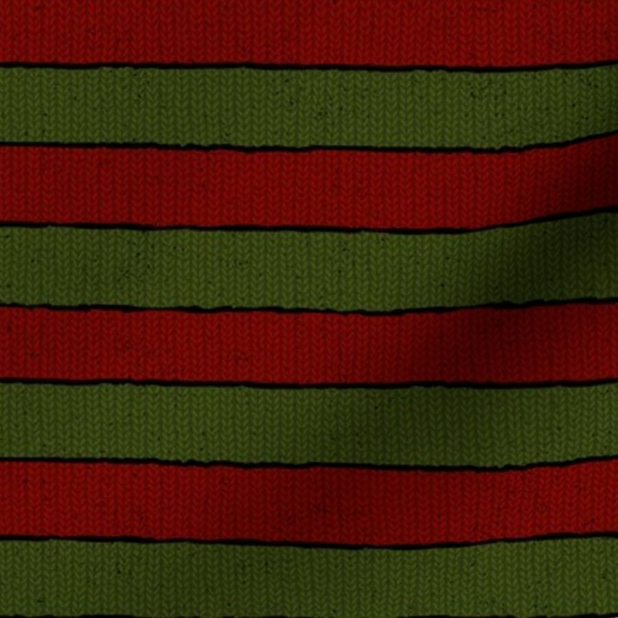 Horror Film Red & Green Sweater Fabric