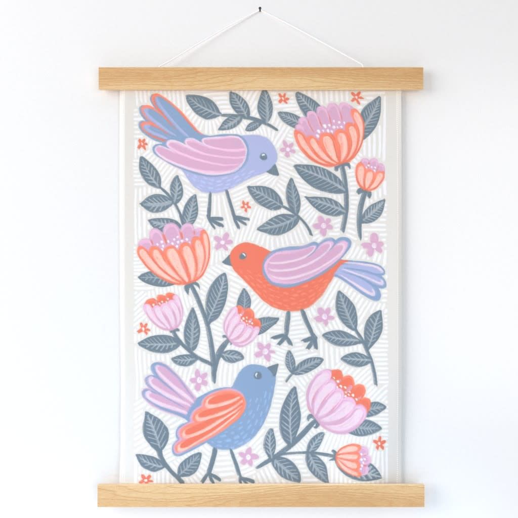 Pastel birds wall hanging