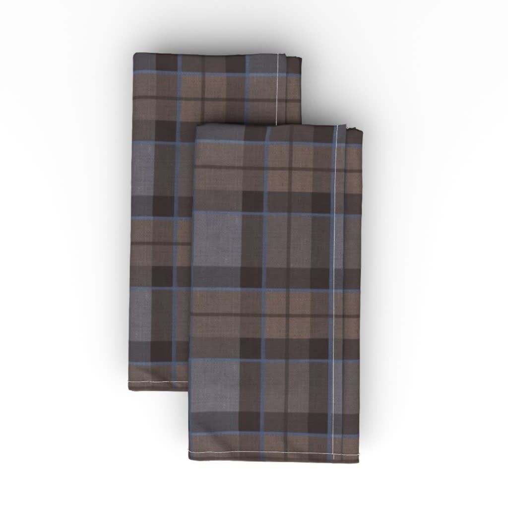 Brown plaid dinner napkins