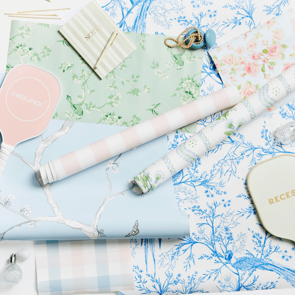 Rolls of preppy wallpaper